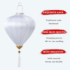 2 Pcs Chinese Lanterns Hanging Paper Lanterns，Multi-Color 12 in Silk Lantern Chinese Party Wedding Decorations (White) - Image 3