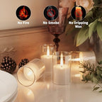 12Pack Flameless LED Candles, Remote & Timer, Battery Powered, Clear, 2"x3" - Image 3