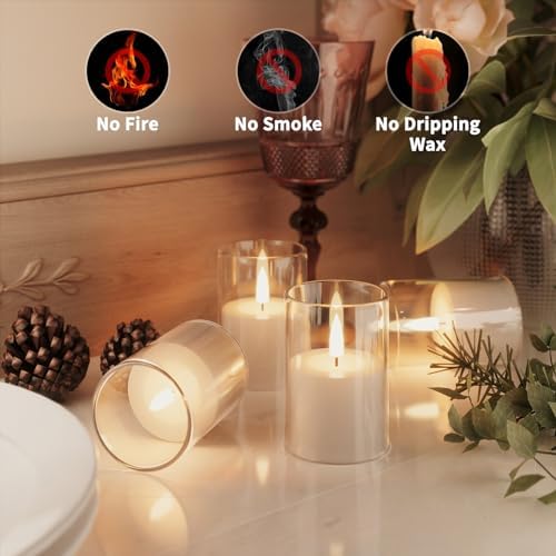 12Pack Flameless LED Candles, Remote & Timer, Battery Powered, Clear, 2"x3" - Image 3