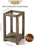 4 Pcs Wooden Lanterns Wedding Centerpiece for Tables, Farmhouse Candle Lantern, Perfect Centerpiece Table Decorations, Candle Holder Decorative for Wedding Party, Table Valentine Decor - Image 2