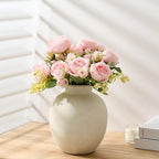SIDUCAL Ceramic Decorative Flower Vase | 7.48 Inch Pottery Rustic Farmhouse Boho Vase for Home Decor, Table, Living Room, Bathroom, Coffee Desk, Shelf, Mantel Decoration, Wedding, White - Image 6