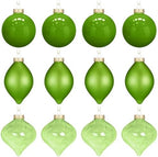 Zomiboo 12 Pcs Lime Green Glass Christmas Ball Ornaments Set 3.15" by Zomiboo