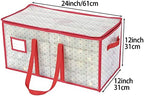 Sattiyrch Plastic Christmas Ornament Storage Box with Trays,Customizable Dividers, Dust-Proof Durable Ornament Organizer Holder,Christmas Storage Containers,Holds 128 x 3 Ornaments - Image 2