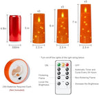 Raycare 9 Pcs Orange Halloween Flameless Pillar Candles with Remote Timer - Image 7