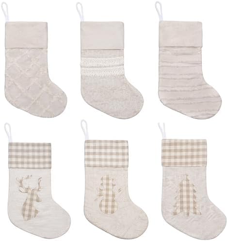 GEX Christmas Stockings for Family 20" Large Plaid Xmas Stockings Classic Bohemian Style Fireplace Decorations Hanging Ornament (4 Pack) - Image 5