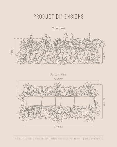 36inch Aisle Flower Garland with Chiffon Sheer Drape, Artificial Flowers Purple & White Rose with Hydrangea, Floral Runner for Wedding Arch, Backdrop, Reception Table Decor, Ceremony Pathway - Image 6