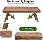 Acacia Wood 3 Tier Serving Tray, Foldable Tiered Serving Tray Stand, Wooden Cupcake Stand & Charcuterie Board, Dessert Table Display for Parties, Birthday, Wedding & Entertaining - Image 5