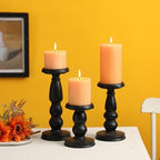 3x6 Inch Yellow Pillar Candles - Set of 3, Unscented, Large, Smokeless Dripless Candles for Dinner Table Decor, Home Rustic Decor, Fall Centerpieces - Image 5