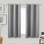 KOUFALL 54 Inch Curtains 2 Panel Set,Blackout Room Darkening Thermal Insulating Curtains for Winter Kitchen Bathroom,Light Grey,42 x 54 Inches Long by KOUFALL