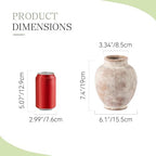 Ceramic Flower Vases Home Decor, Rustic Farmhouse Decorative Vase Pottery Pampas Grass Vases for Decor Table Living Room Entryway Mantel Bookshelf Bedroom Bathroom Kitchen - 7.4 Inch Rustic - Image 2