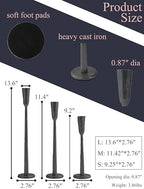 Black Iron Taper Candle Holder Set of 3, Heavy Wrought Iron Candlestick Holders Decorative Candle Stand, Vintage Candle Holder for Wedding, Dining, Home Decoration - Image 2