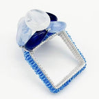 Handcrafted Acrylic Beaded Napkin Rings – Set of 4, Blue by Bryonia