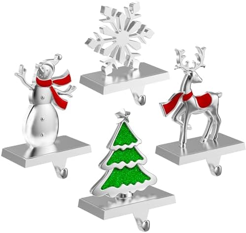 4 Pack Christmas Stocking Holders for Mantle Stockings Hanger by GinbelDirect
