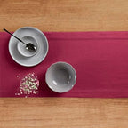 Solino Home 100% Pure Linen Table Runner Beet Hemstitch, 14 x 144 in - Image 3