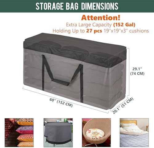 Rachmi 600D Extra Large Cushion Storage Bag 152 Gal 60", Water Resistant - Image 3