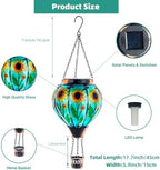 Starsoul Sunflower Hot Air Balloon Solar Lantern Glass Outdoor Hot Air Balloon Solar Flickering Flame Light Hanging Solar Lanterns Outdoor Waterproof Garden Patio Yard Party Decor - Image 5