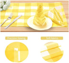 Buffalo Plaid Table Napkins Set of 50 Checkered Cloth Napkins 17x17 inch Washable Dinner Gingham Pattern Napkins Soft Napkins for Wedding Party Dining Banquet(Yellow and White) - Image 3