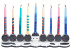 Rite Lite Hanukkah Cookies Menorah Adorable Chanukah Candle Holder Hand-Painted Resin Whimsical Smiley Face Jewish Holiday Party Decor Collectible Judaica Centerpiece Hanukkah Hostess Gifts 12" L - Image 3