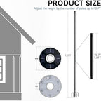 ZMTECH 12FT 2PACK Heavy Duty Flag Pole with Solar Light & 5 Pronges Base in Ground for Yard, Tangle Free Spinning Stainless Steel,Windproof, Fit for 2 Flags |Outside House Residential |Commercial - Image 3