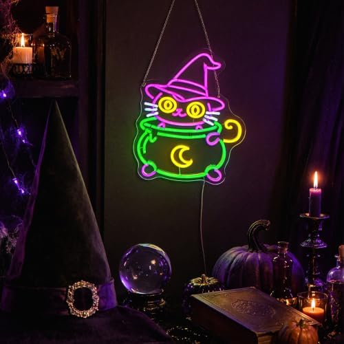 Magic Cat Halloween Neon Sign, Dimmable LED Cat Neon Signs for Wall Decor - Image 6