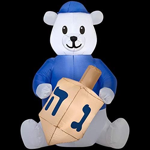 Airblown Inflatable Hanukkah Bear with Dreidel - Image 2