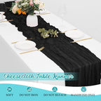 16 Pack Black Cheesecloth Table Runners 20x120 Inch Gauze Table Runner Cheese Cloth 10FT Black Table Runner Rustic Sheer Runner for Wedding Baby Shower Birthday Party Table Decor - Image 6