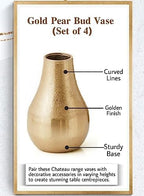 Serene Spaces Living Set of 24 Gold Floral Pear Bud Vase, Stylish Flower Vases for Centerpieces at Weddings, Party Tables, Dining or Coffee Table, Thanksgiving, Fall Decor, 4" Tall & 2.5" Diameter - Image 5