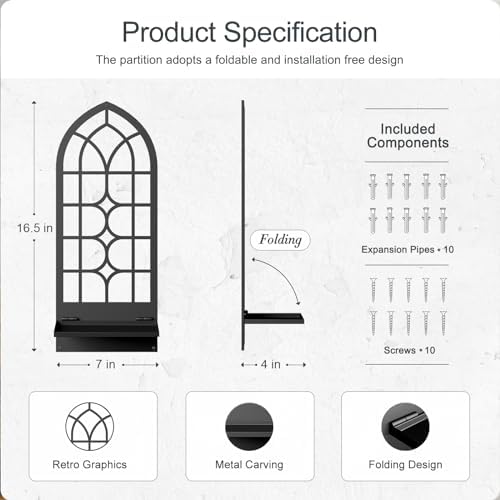 Wall Sconces Candle, Black Metal Wall Art Decor, Retro Line Wall Candle Holder for Living Room, Dining Room, Bedroom, Bathroom (16.5 x 7 in) - Image 2