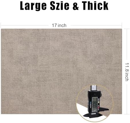 Homaxy PU Faux Leather Placemats for Dining Table, Set of 6, Light Brown - Image 5
