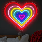 Rainbow Heart Neon Sign Romantic Love LED Light Gift for Lover by DMDMBSR