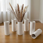 Modern White Ceramic Vase Set of 10 for Living Room Bedroom 7.08'' Minimalist Fresh Small Flower Vases for Bouquet Fake Plant Home Decor Office Fireplace Centerpieces Nordic Style 10 Pack - Image 2