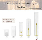 CYS EXCEL 2 PCS (H:24" D:4") Open Ended Glass Hurricane Candleholder Tube Shade | Open Flame Candle Chimney Tube Cover | Bottomless Cylinder - Image 3