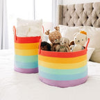 OrganiHaus Rainbow Laundry Basket & Hamper, Nursery Playroom 52L - Image 6