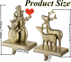 XIUSHE Stocking Holder Set of 4-Christmas Tree Stocking Hanger for Mantel-Metal Weighted Christmas Stocking Holder for Fireplace Mantle-Tropical Farmhouse Stocking Holder (Bronze-4) - Image 2