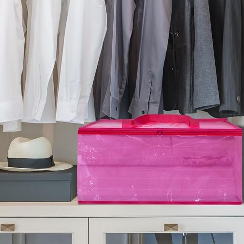 Vieshful Pink 40L Clear Clothes Storage Bag with Zipper 5 Pack - Image 6