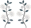 KHJCXS 2 Pieces Metal Flower Leaf Wall Art, 15.1"×7.3" Modern Rustic Iron Artwork Hanging Decor for Home Bedroom Living Room Dining Room Kitchen Hallway Office (White) by WelcometoKHJCXS