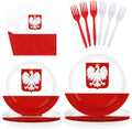 96 Pcs Poland Flag Party National Country Decorations, Serves 24 by Greencian
