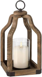 Rustic Wood Lantern Candle Holder for Farmhouse Decor by SUJUN