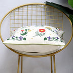 Set of 2 Embroidered Decorative Throw Pillow Covers Couch Square Pillowcases Cushion for Bedroom Sofa Farmhouse Decor 18x18 Inch (Flower-C) - Image 5