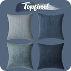 Topfinel Navy Blue Euro Shams Decorative Throw Pillow Covers 26x26 Inch Set of 4,Soft Corduroy Striped Gradient Color Large Cushion Cover for Beach,Patio,Balcony,Living Room,Summer Home Decor - Image 7