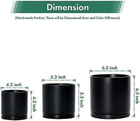 D'vine Dev 3-Pack Black Terracotta Pots & Saucers, 4/5/6 in, 40-T-A-2 - Image 3