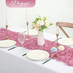 20 Pack Dusty Rose Cheesecloth Table Runner 120 Inch 10FT Rustic Boho Gauze Cheese Cloth Table Runner for Wedding Party Baby Shower Thanksgiving Christmas Decoration - Image 4
