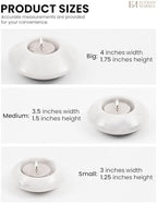 Tea Light Candle Holders Set of 3 – Handcrafted Natural Marble Tealight & Votive Holders in Graduated Sizes (4", 3.5", 3"), Decorative Stone Candle Holders for Home Décor & Table Centerpieces - Image 6