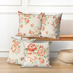 Orange Flower Throw Pillow Covers 24"x24" Set of 4, Countryside Floral Sofa Cushion Cover for Chair Couch Bed Living Room Office Car Garden Patio Farmhouse Indoor Outdoor Decorative - Image 5