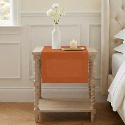Classic Linen™ by D'Moksha, Rust Table Runner 48 Inches, 100% Pure Linen, Coffee Table Runner, 14 x 48 Inch for Dresser Tables- Fall, Weddings, Outdoor Hosting by DMokshaHomes