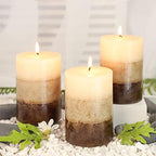 Pillar Candles Vanilla Cupcake Scented Immeiscent Aromatherapy Candle 50+ Hours Clean Burning Long Lasting Mottled Layered Candles for Home Scented SPA Restaurant Set of 3 by immeiscent