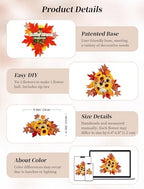 BLOSMON Fall Flowers Centerpieces for Wedding Table Decor, 6 Pcs, Orange - Image 6