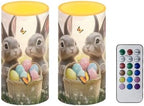 Flameless Candles LED Easter Rabbit Decorative Candles Battery Operated Ornage Flickering Candles with 18-Key Remote Timer Pillar for Home Living Room Party Table Decorations - Image 2