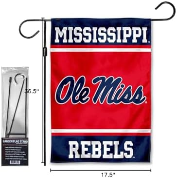 Ole Miss Garden Banner Flag with Flag Pole Stand Set - Image 6