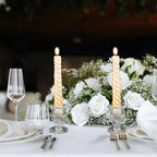 Clear Glass Candlestick Holders Taper Candle Holder Bulk 2.5 Inch Candle Stick Holder for Table Centerpiece Mantel Wedding Housewarming Gift Rustic Vintage Valentines Dinning Decoration - Image 7